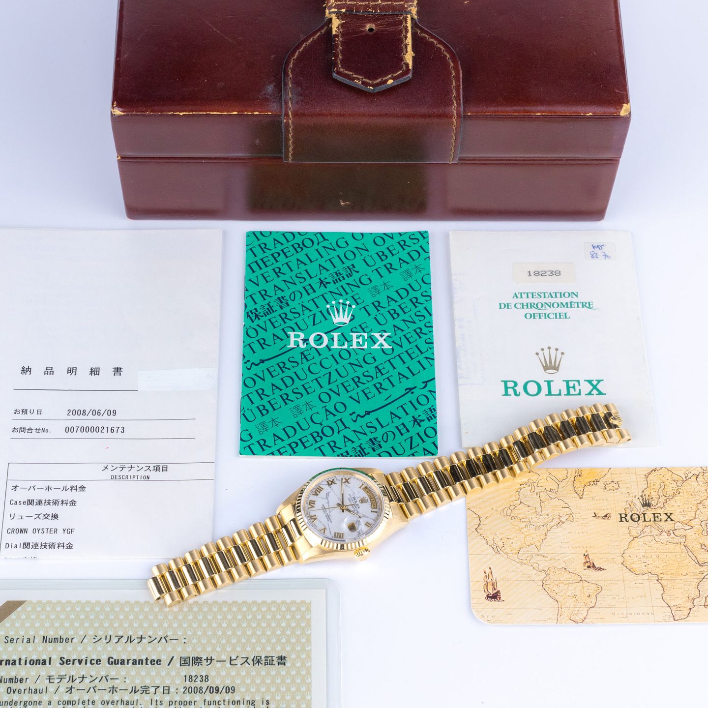 Rolex Day-Date 36 18238 (1995) - White dial 36 mm Yellow Gold case (8/8)