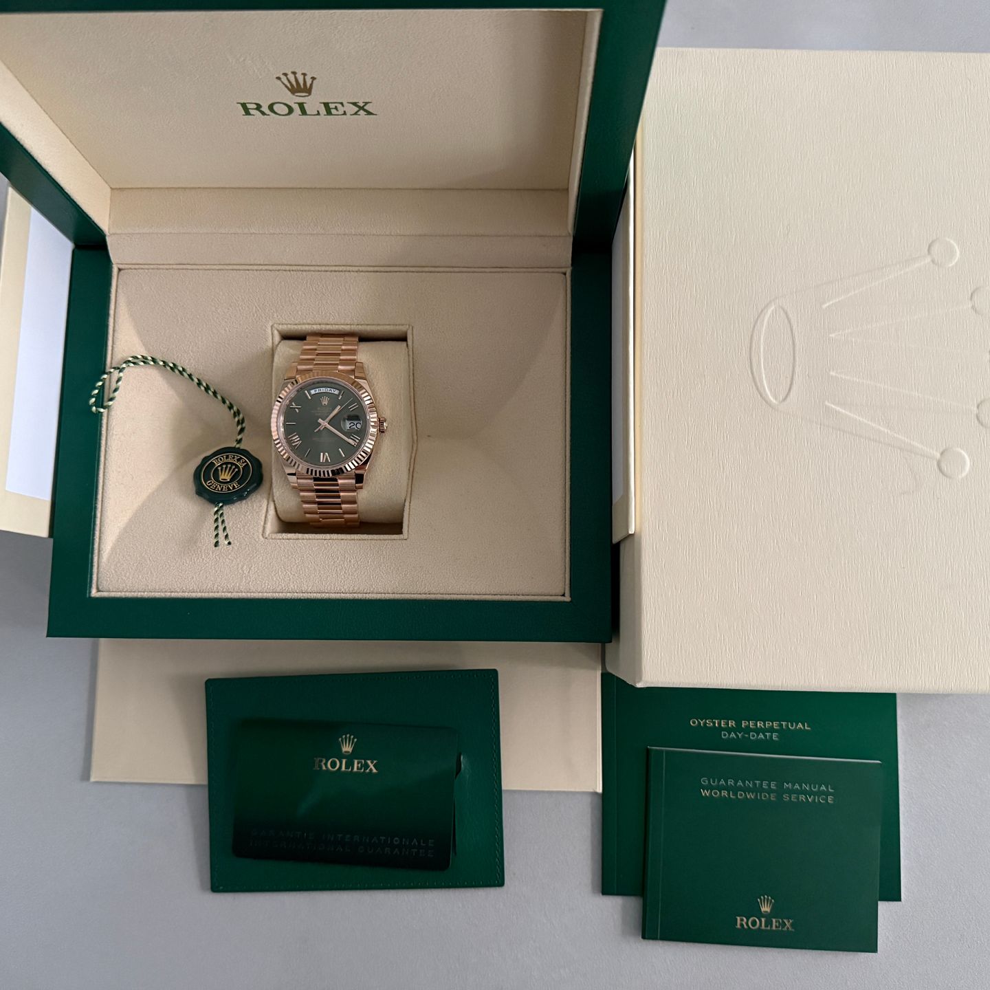 Rolex Day-Date 40 228235 (2025) - Groen wijzerplaat 40mm Roségoud (2/7)