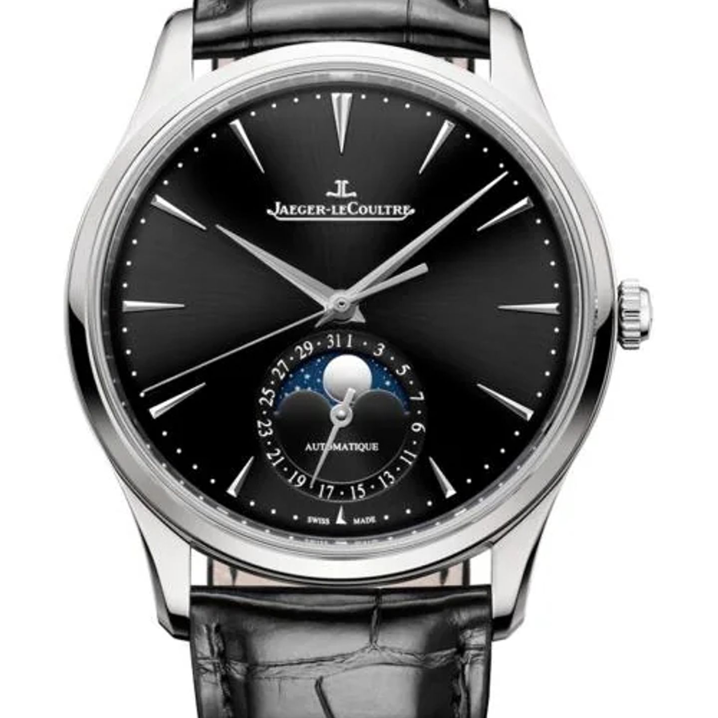 Jaeger-LeCoultre Master Ultra Thin Moon Q1368471 (2026) - Zwart wijzerplaat 39mm Staal (1/1)