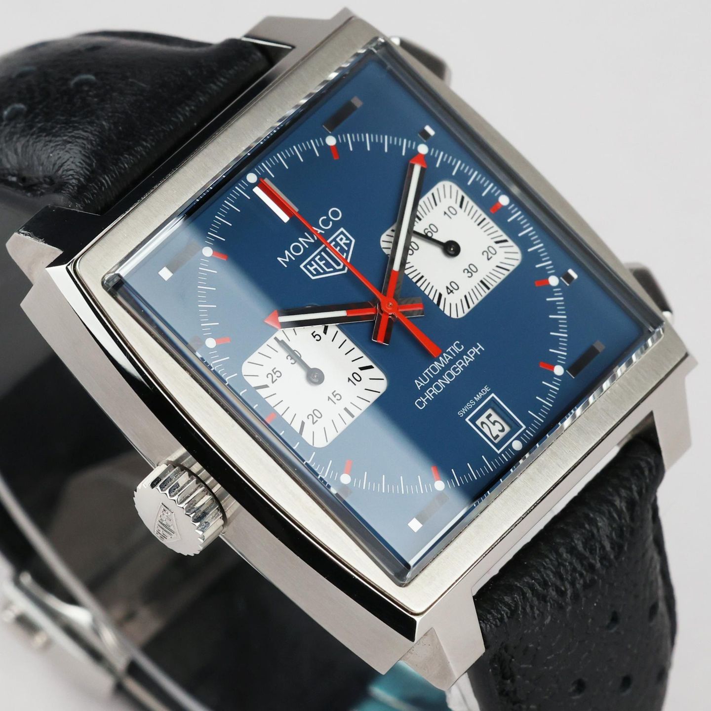 TAG Heuer Monaco Calibre 11 CAW211P (2025) - Blauw wijzerplaat 39mm Staal (3/8)
