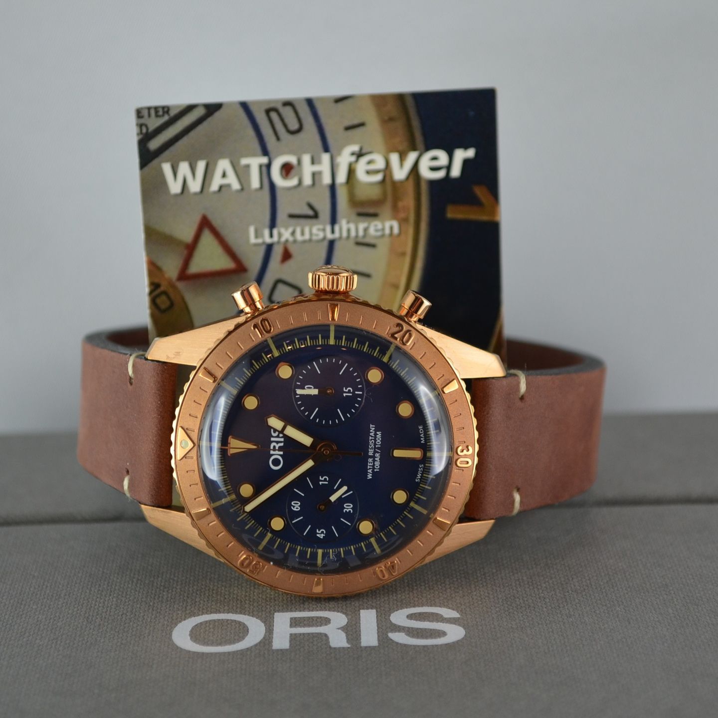 Oris Divers Sixty Five 01 771 7744 3185-Set LS (Onbekend (willekeurig serienummer)) - Blauw wijzerplaat 43mm Brons (4/4)