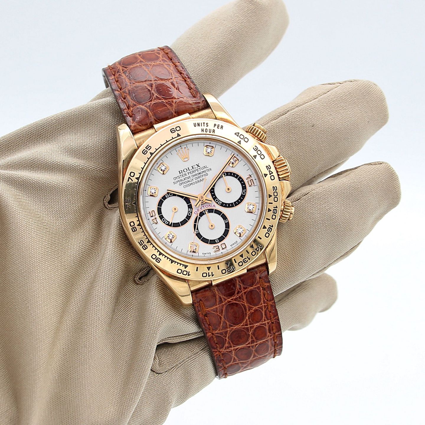 Rolex Daytona 16518 (1996) - Wit wijzerplaat 40mm Geelgoud (3/8)