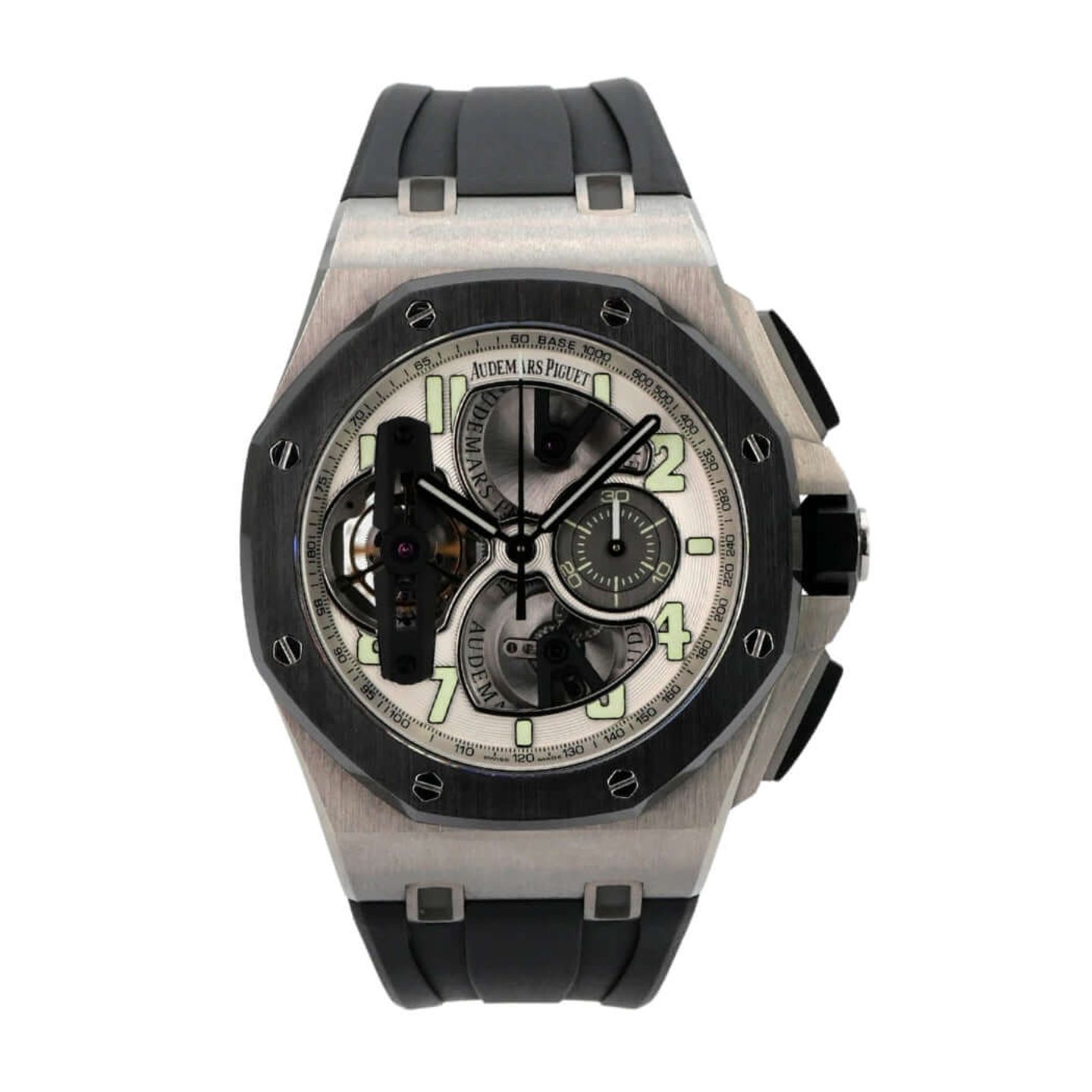 Audemars Piguet Royal Oak Offshore Tourbillon Chronograph 26387IO.OO.D002CA.01 (2014) - Silver dial 44 mm Titanium case (2/8)