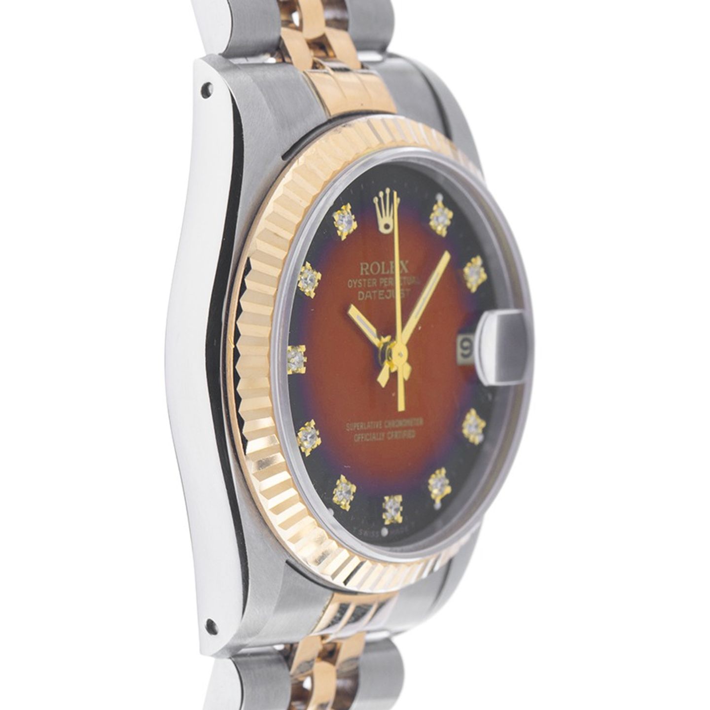 Rolex Datejust 31 68273 (1988) - Red dial 31 mm Gold/Steel case (5/8)