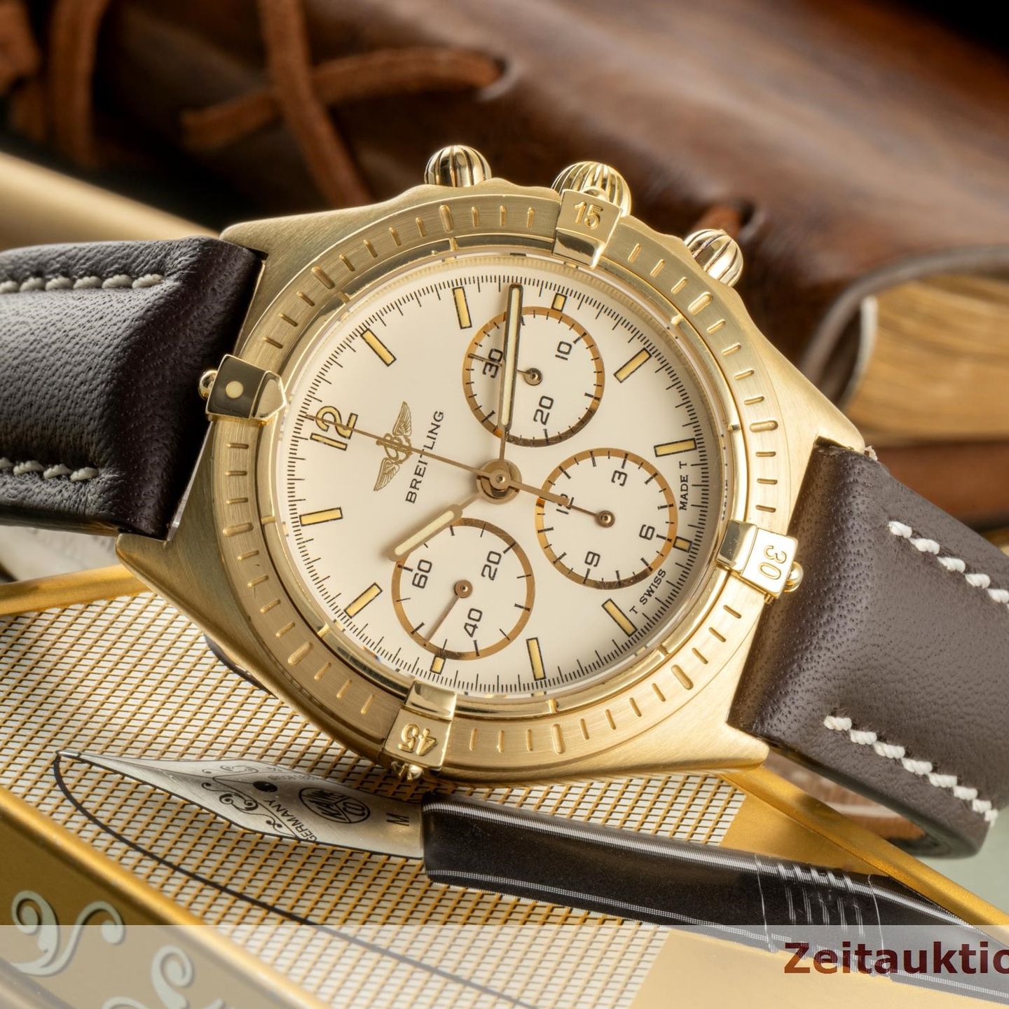 Breitling Callisto 80520 (Unknown (random serial)) - Champagne dial 36 mm Yellow Gold case (2/8)
