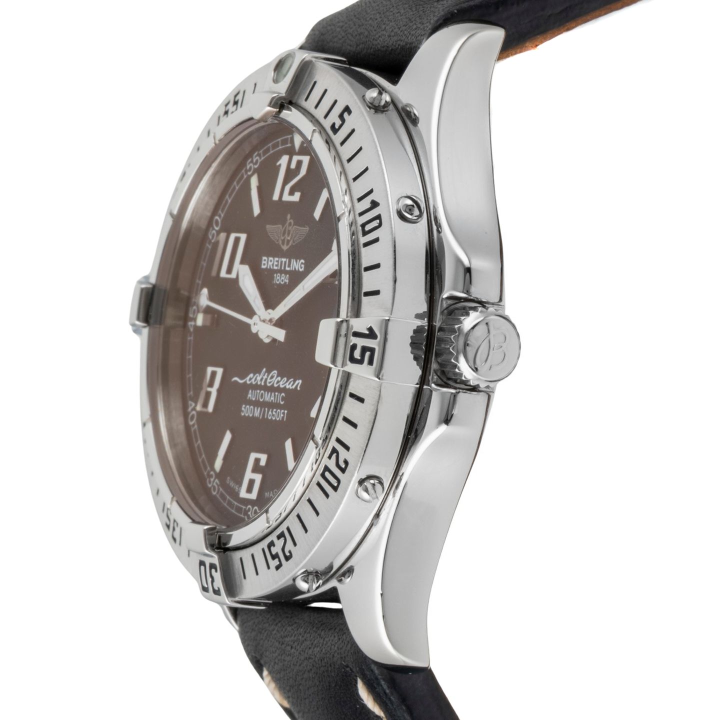 Breitling Colt Automatic A17350 (2000) - Black dial 38 mm Steel case (6/8)