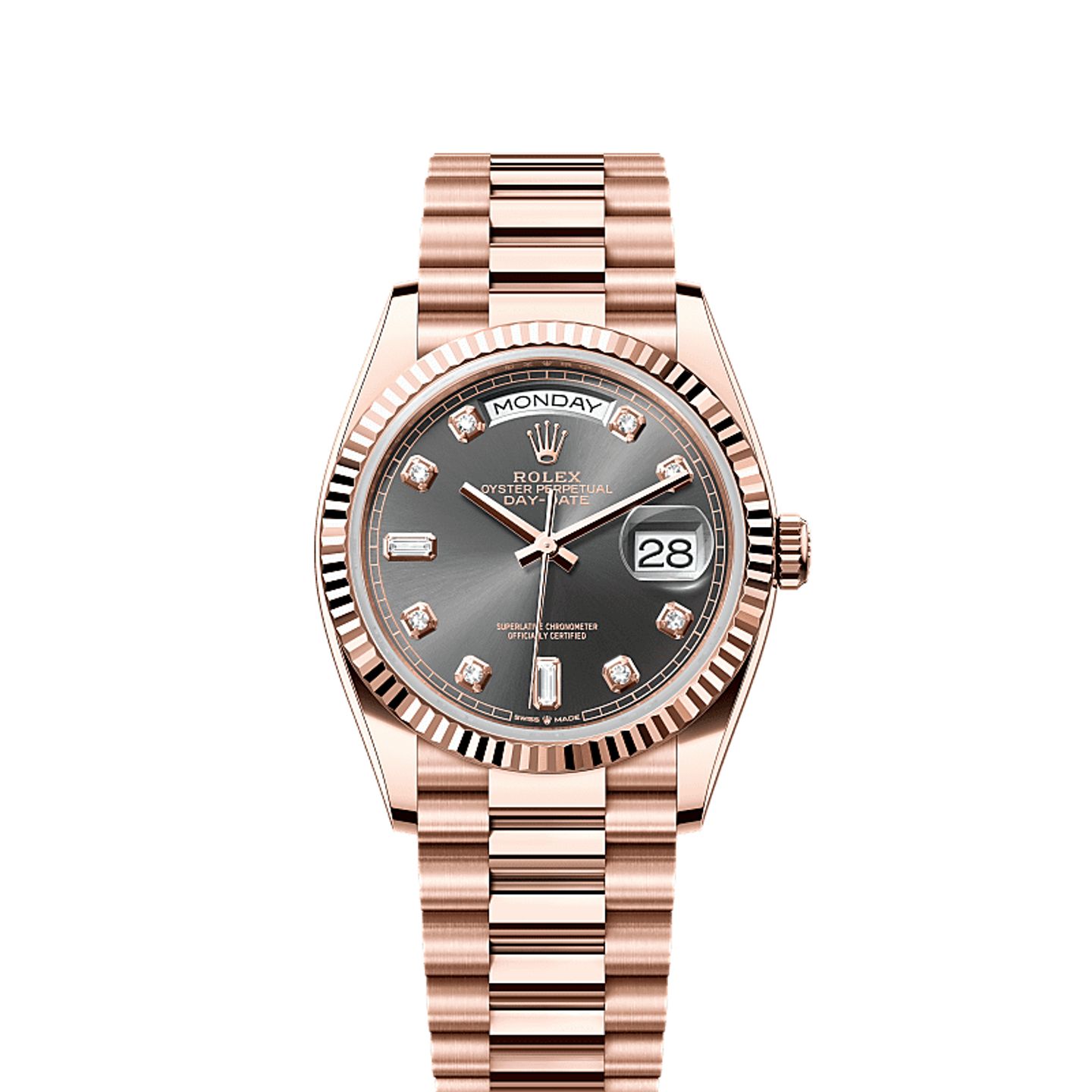 Rolex Day-Date 36 128235 (2025) - Grijs wijzerplaat 36mm Roségoud (1/1)