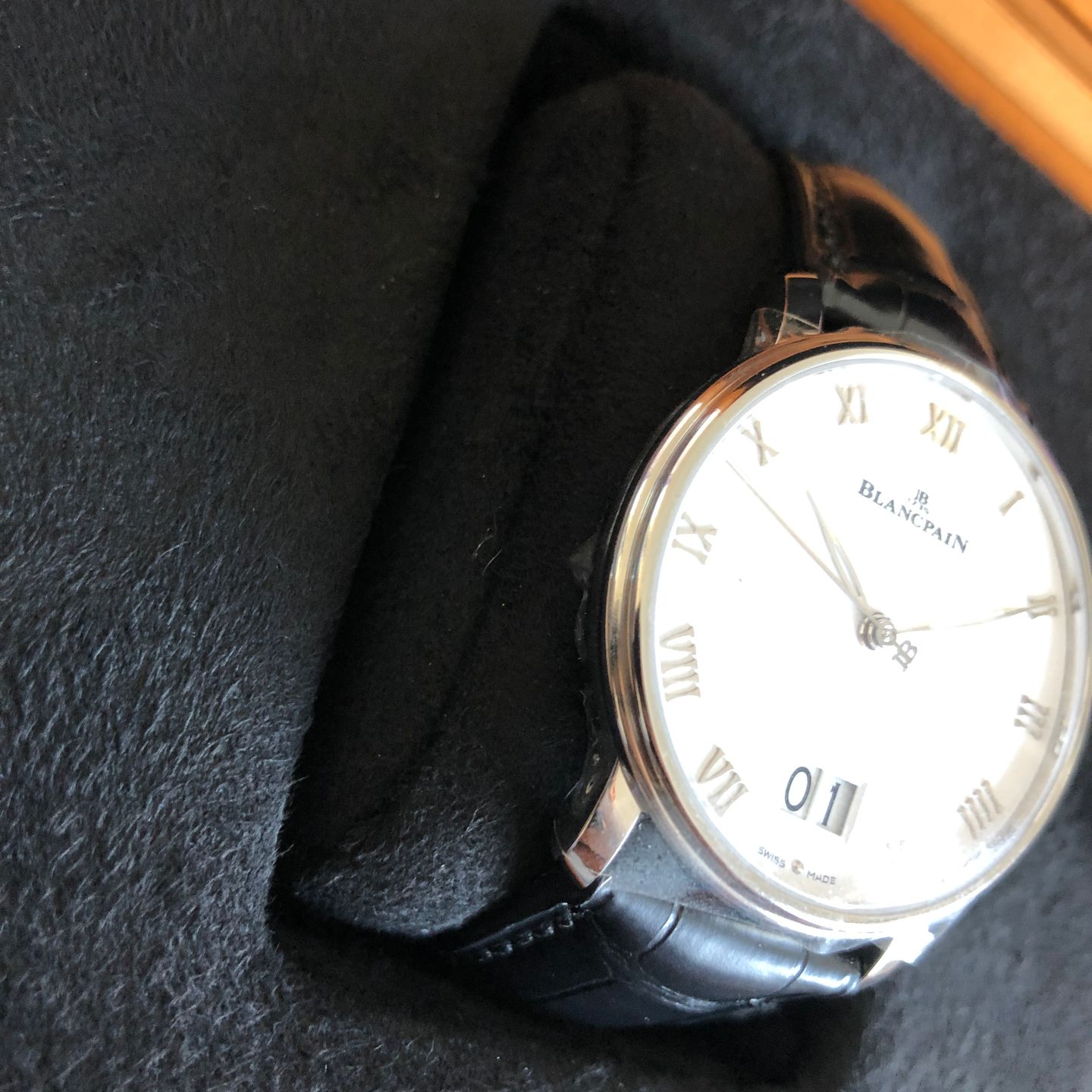 Blancpain Villeret 6669-1127-55B (2024) - Wit wijzerplaat 41mm Staal (3/4)