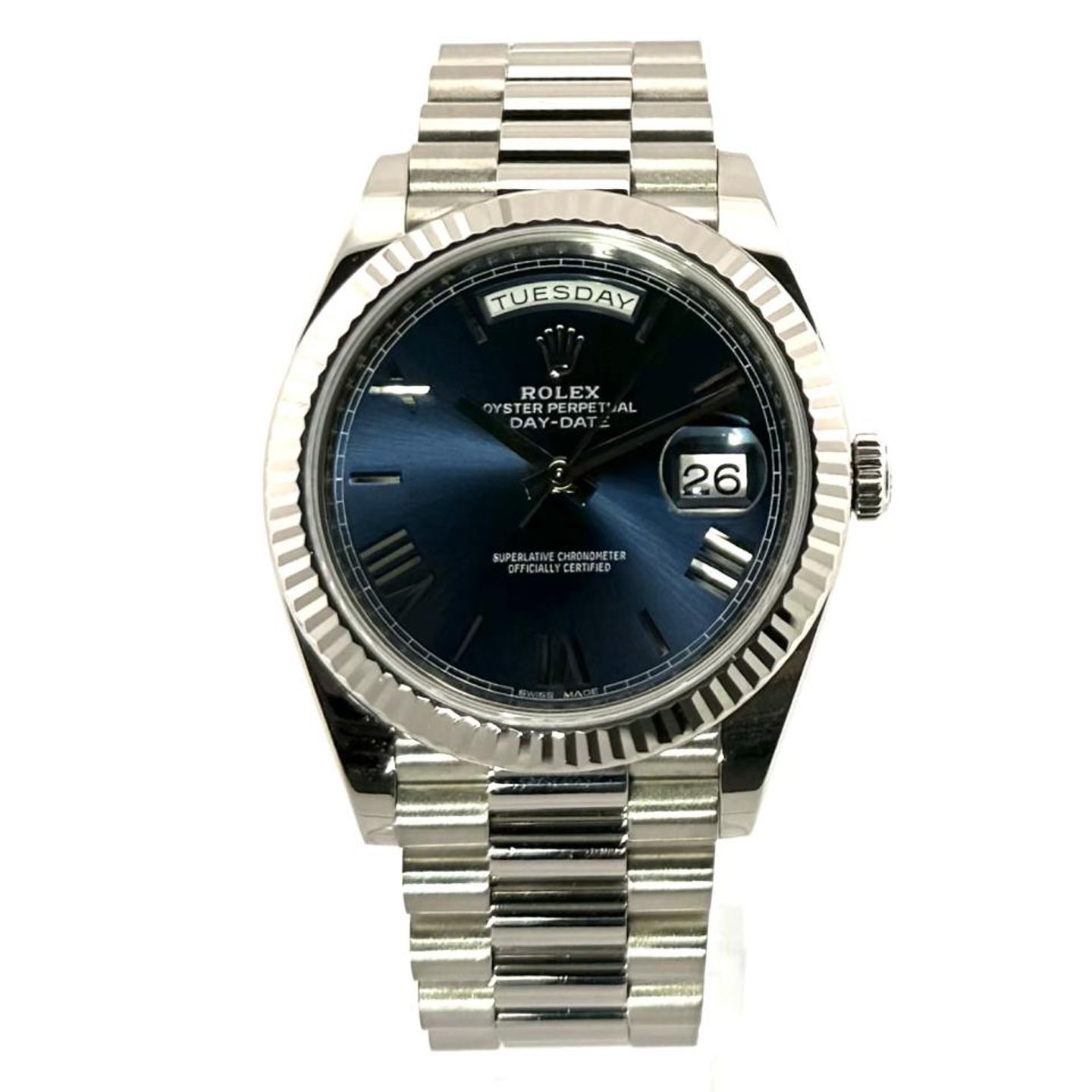 Rolex Day-Date 40 228239 (2016) - Blue dial 40 mm White Gold case (2/8)