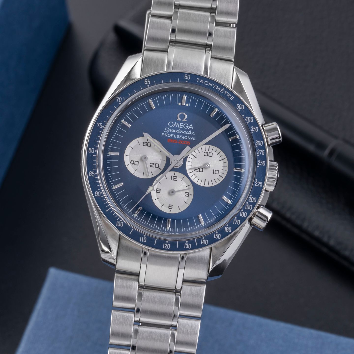 Omega Speedmaster Professional Moonwatch 3565.80.00 (Unknown (random serial)) - Blue dial 42 mm Steel case (3/8)