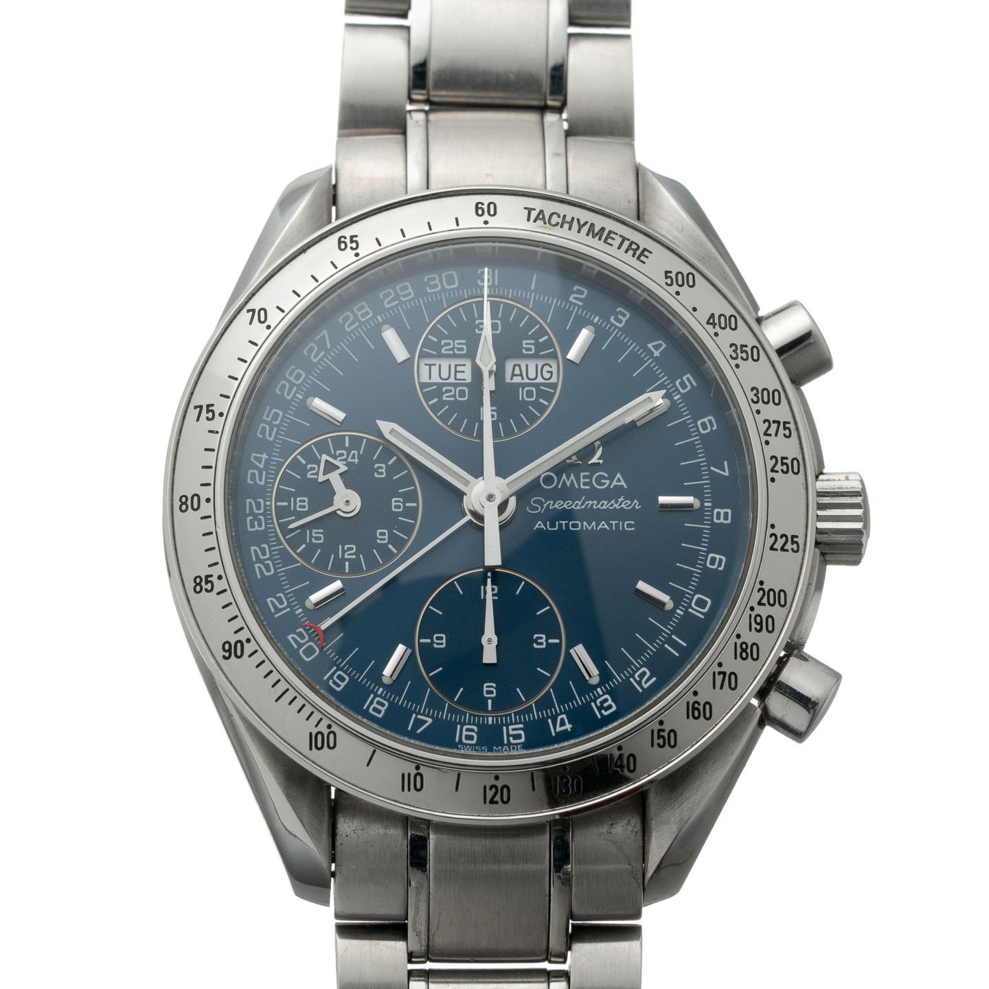 Omega Speedmaster Day Date 3521.80 (1999) - Blue dial 39 mm Steel case (1/8)