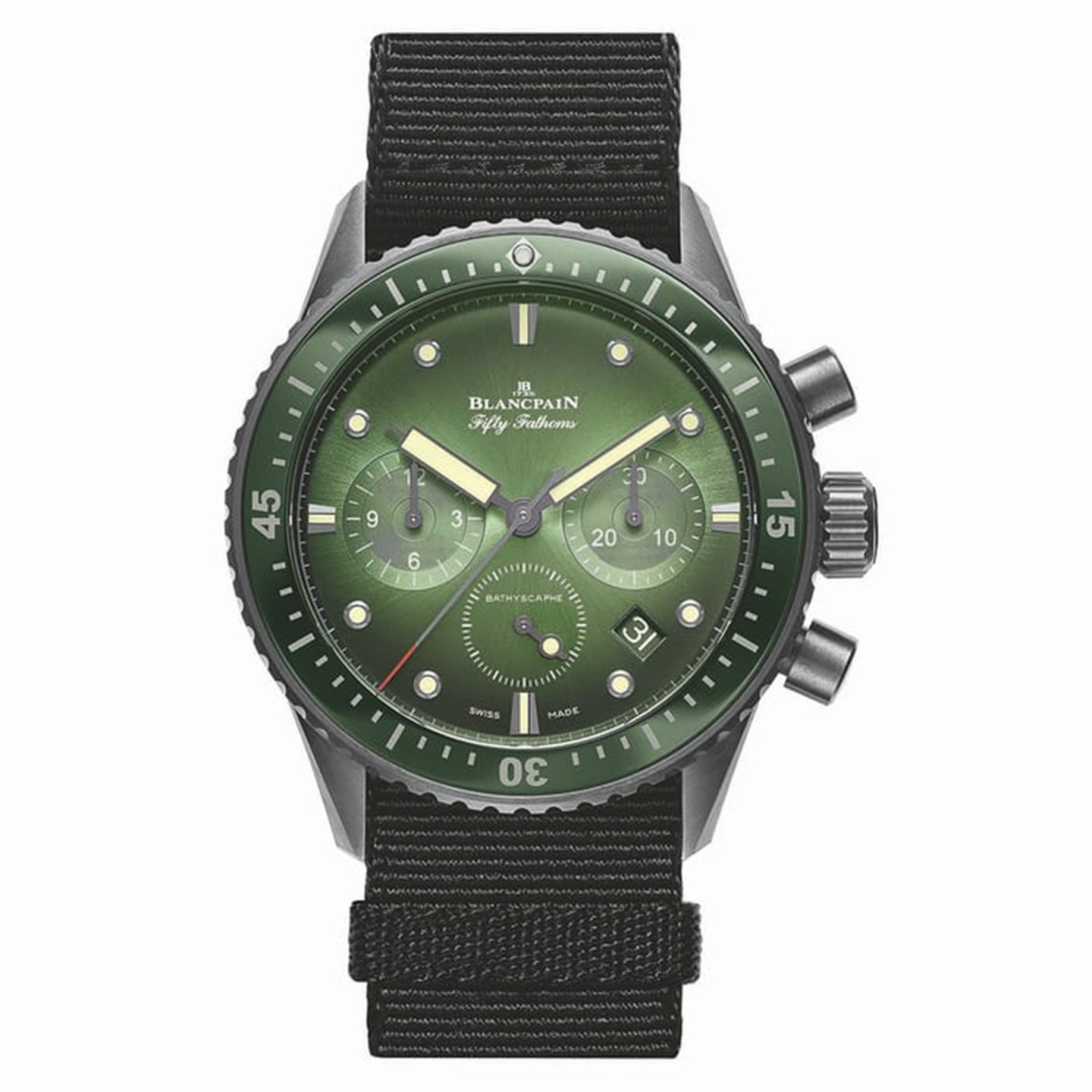 Blancpain Fifty Fathoms Bathyscaphe 5200-0153-NABA (2024) - Green dial 44 mm Ceramic case (1/2)