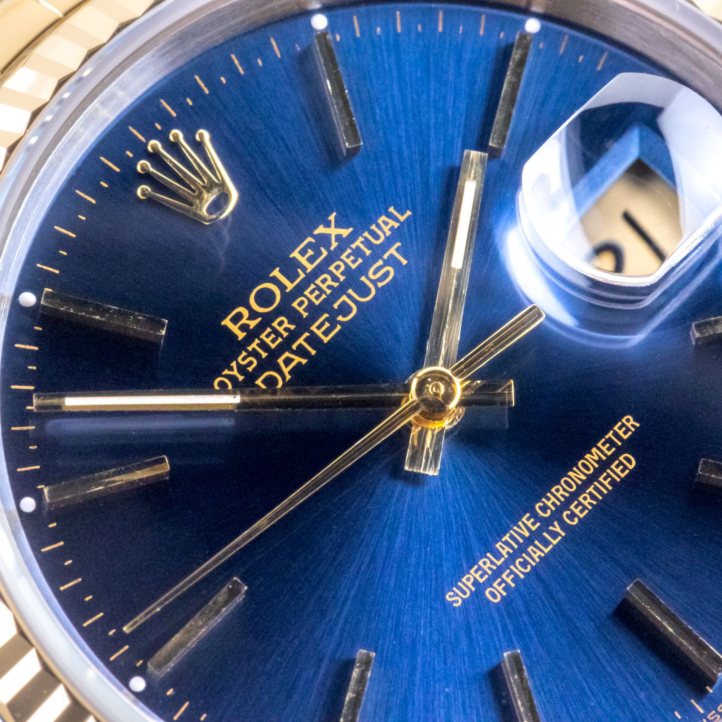 Rolex Datejust 36 16233 (1990) - Blue dial 36 mm Gold/Steel case (2/8)