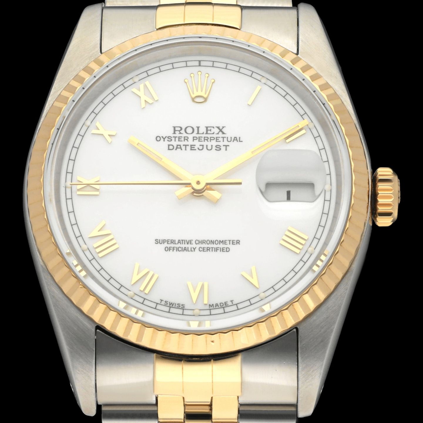 Rolex Datejust 36 16233 (1994) - White dial 36 mm Gold/Steel case (1/8)