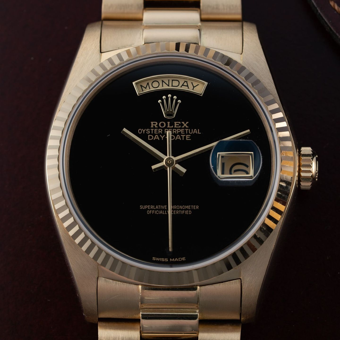 Rolex Day-Date 36 18038 (1978) - Black dial 36 mm Yellow Gold case (7/8)