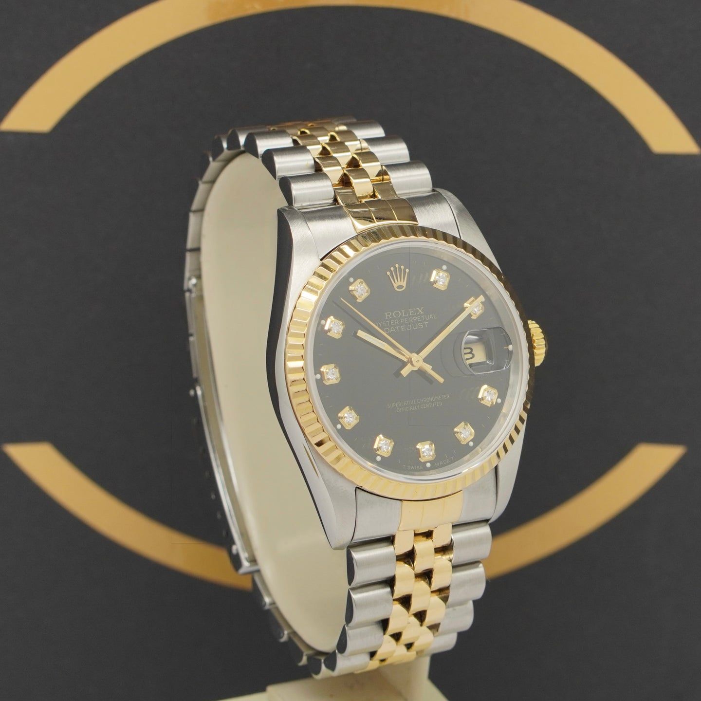 Rolex Datejust 36 16233 (1995) - Black dial 36 mm Gold/Steel case (3/7)