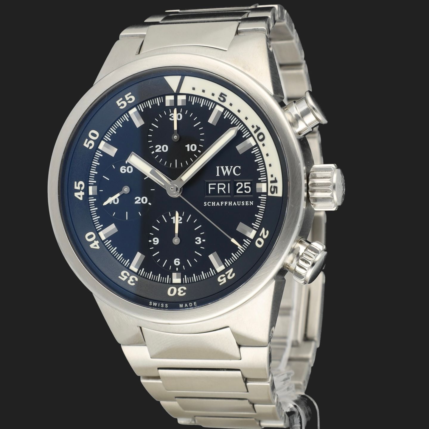 IWC Aquatimer Chronograph IW371928 (Onbekend (willekeurig serienummer)) - Zwart wijzerplaat 41mm Staal (1/8)