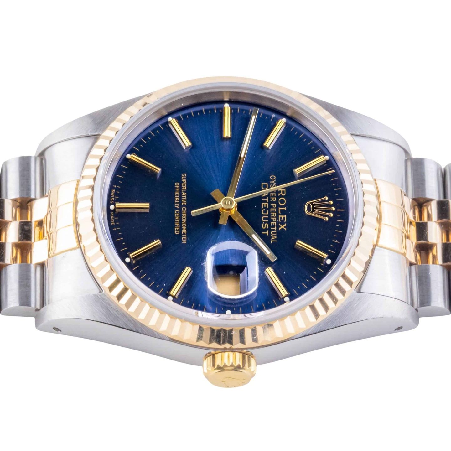 Rolex Datejust 36 16233 (1990) - Blue dial 36 mm Gold/Steel case (6/8)