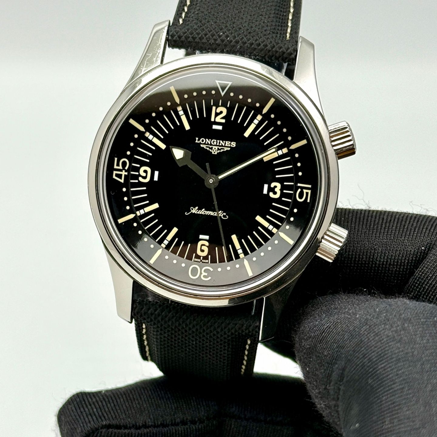 Longines Legend Diver L3.674.4.56.2 (2008) - Black dial 42 mm Steel case (3/8)