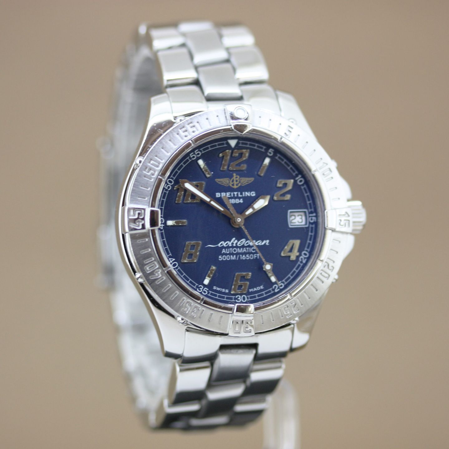 Breitling Colt Automatic A17350 (2000) - Blue dial 38 mm Steel case (3/8)