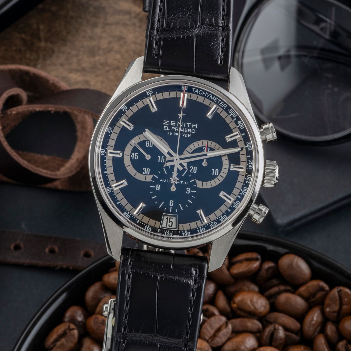 Zenith El Primero 36'000 VpH 03.2040.400/01.C496 (2015) - Zilver wijzerplaat 42mm Staal (3/8)