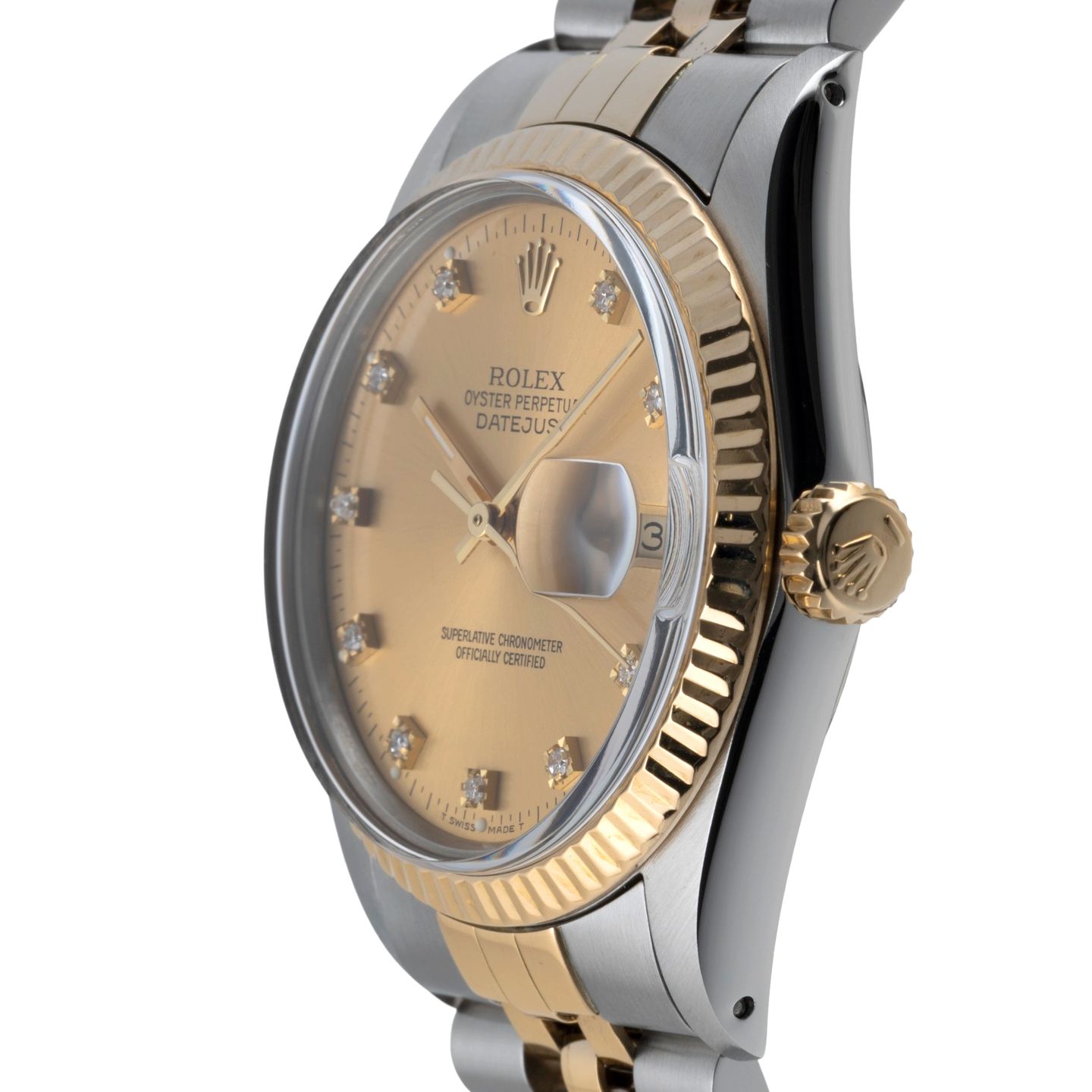 Rolex Datejust 36 16013 (1987) - Champagne wijzerplaat 36mm Goud/Staal (6/8)