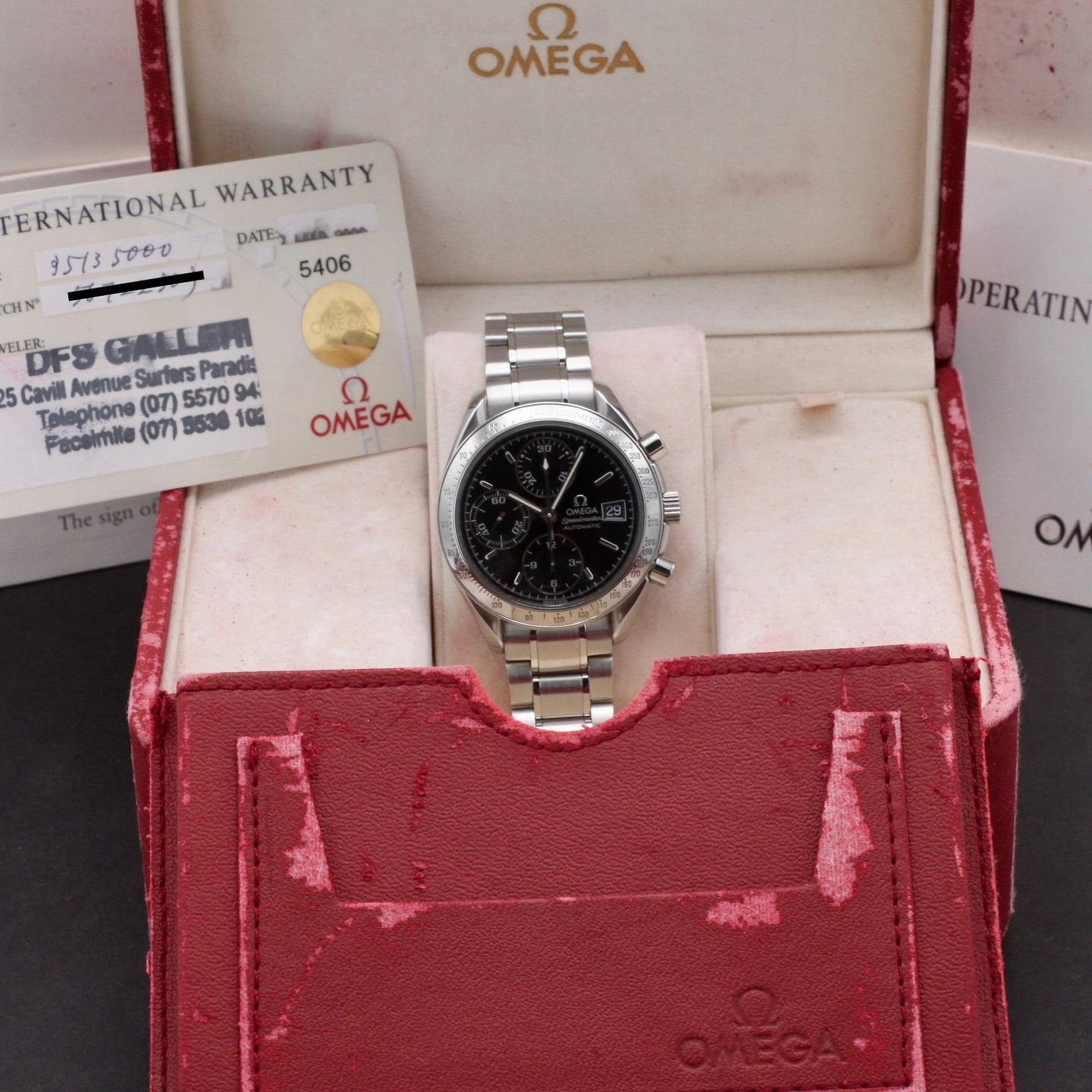 Omega Speedmaster Date 3513.50.00 (2000) - Zwart wijzerplaat 39mm Staal (3/8)