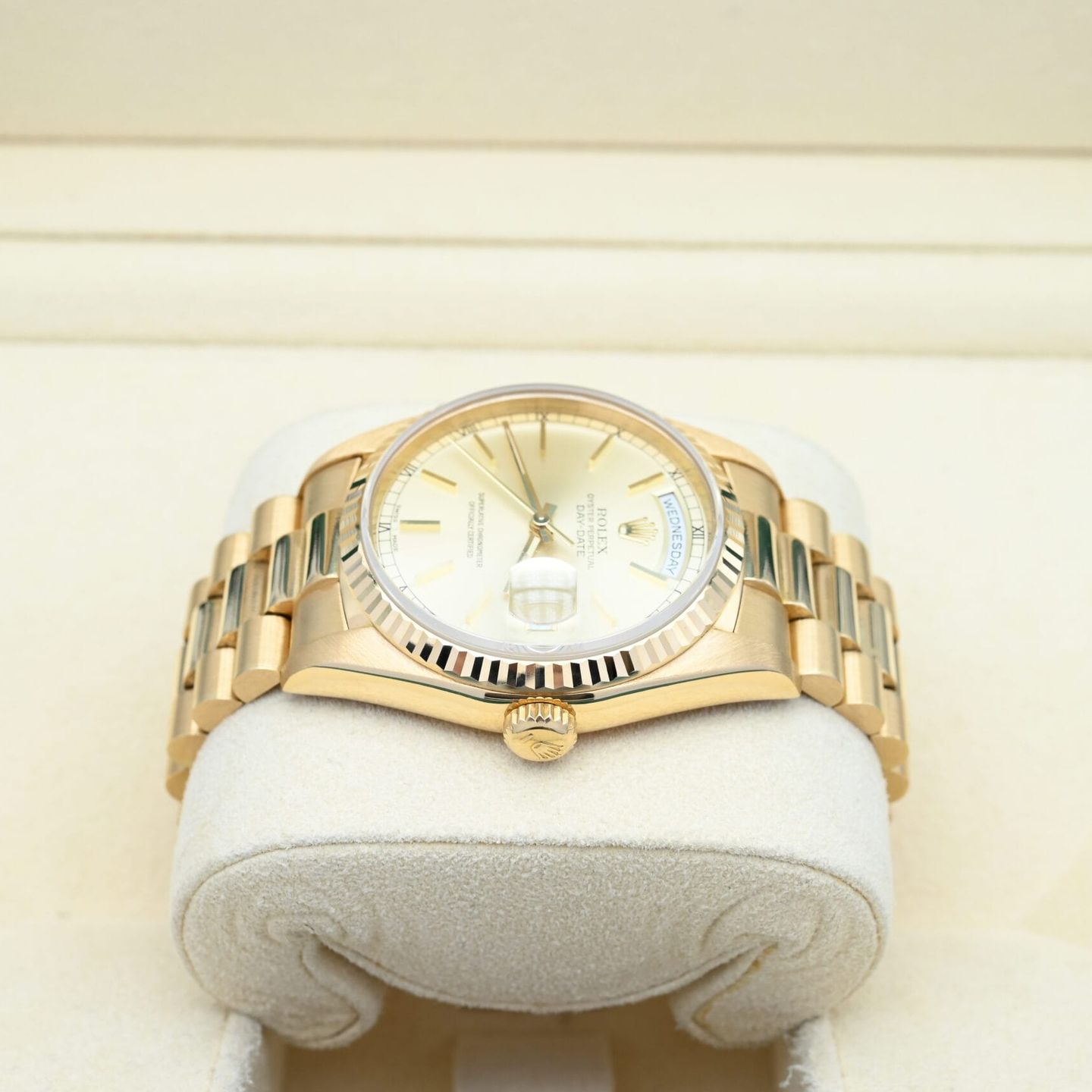 Rolex Day-Date 36 18238 (1989) - Champagne dial 36 mm Yellow Gold case (4/7)