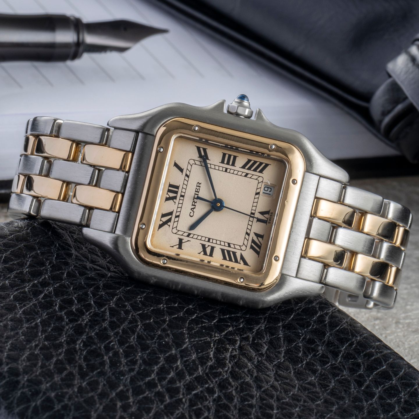 Cartier Panthère 83949 (1990) - Champagne wijzerplaat 27mm Goud/Staal (2/8)