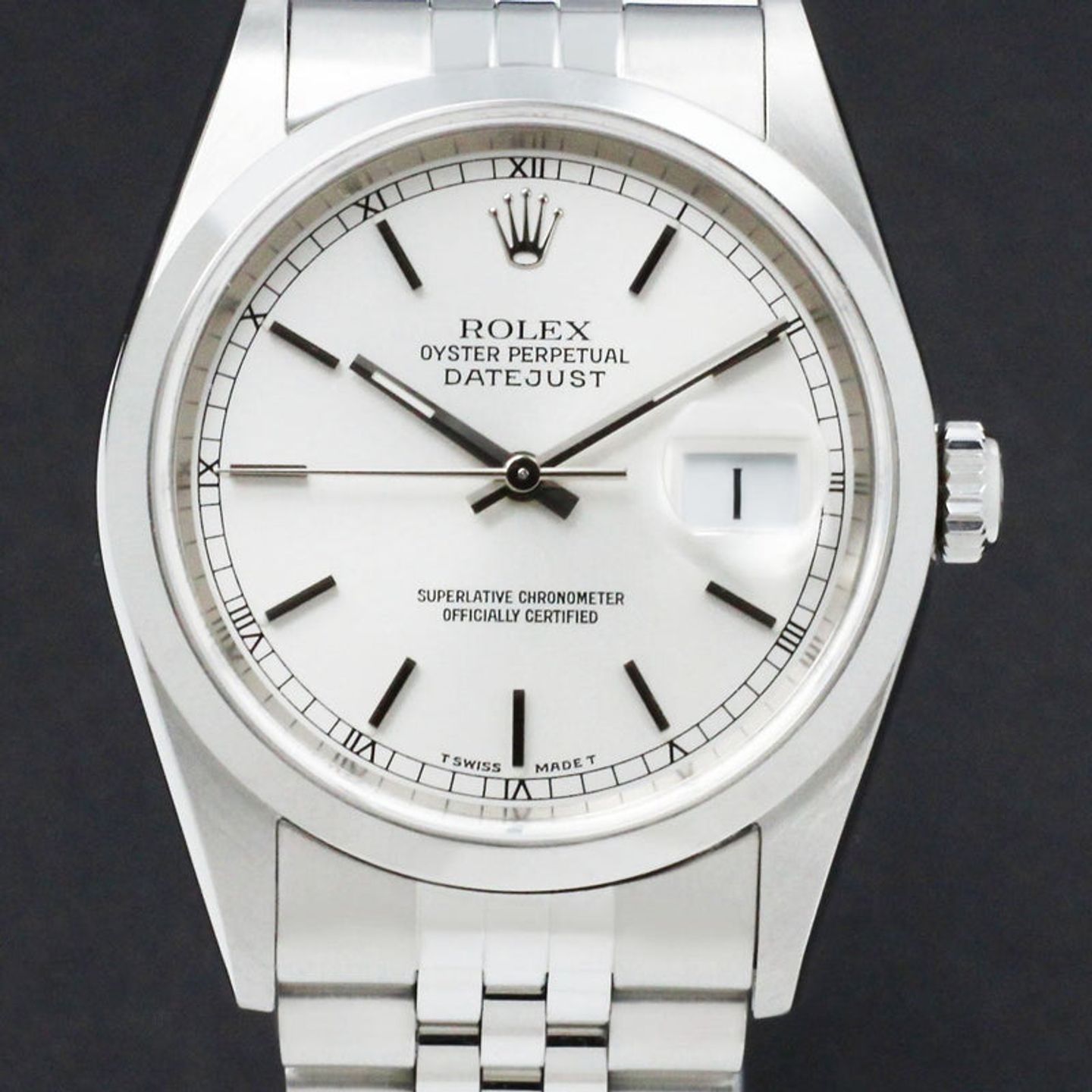 Rolex Datejust 36 16200 (1999) - Zilver wijzerplaat 36mm Staal (1/7)