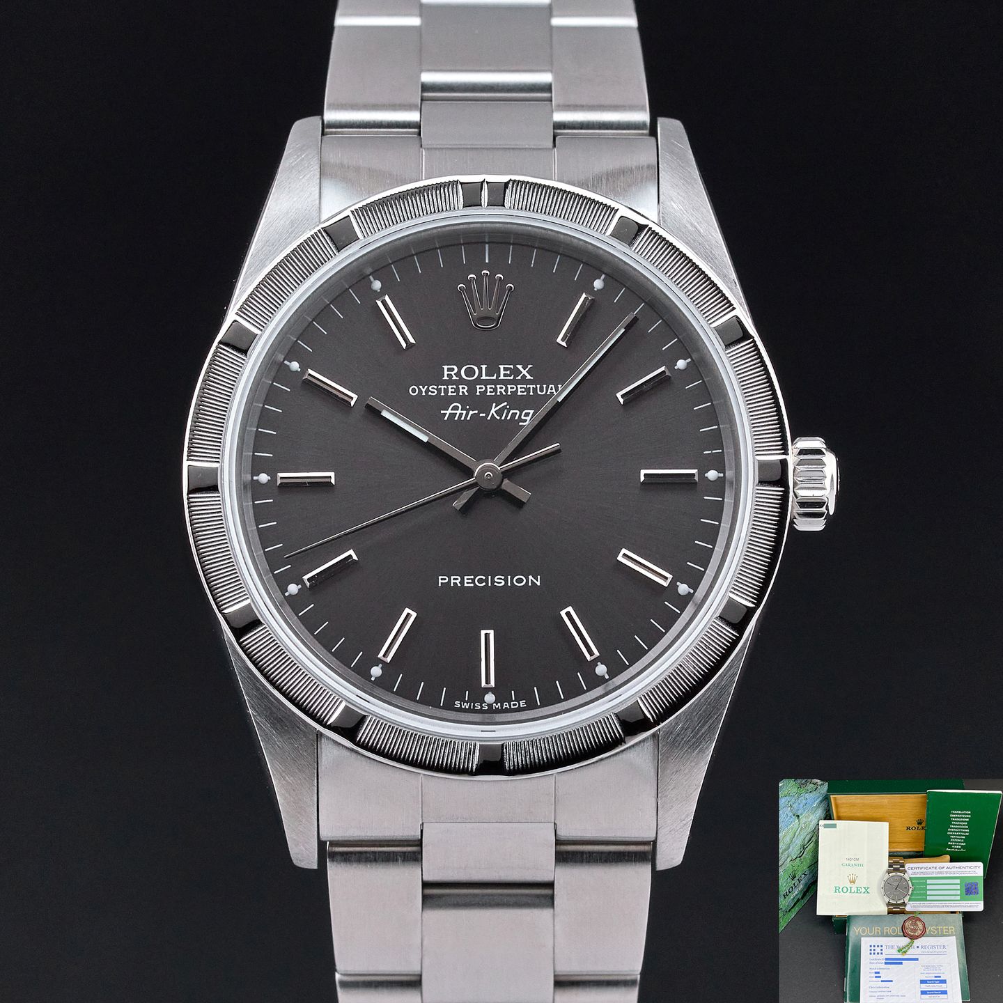 Rolex Air-King 14010M (2001) - Grey dial 34 mm Steel case (1/8)