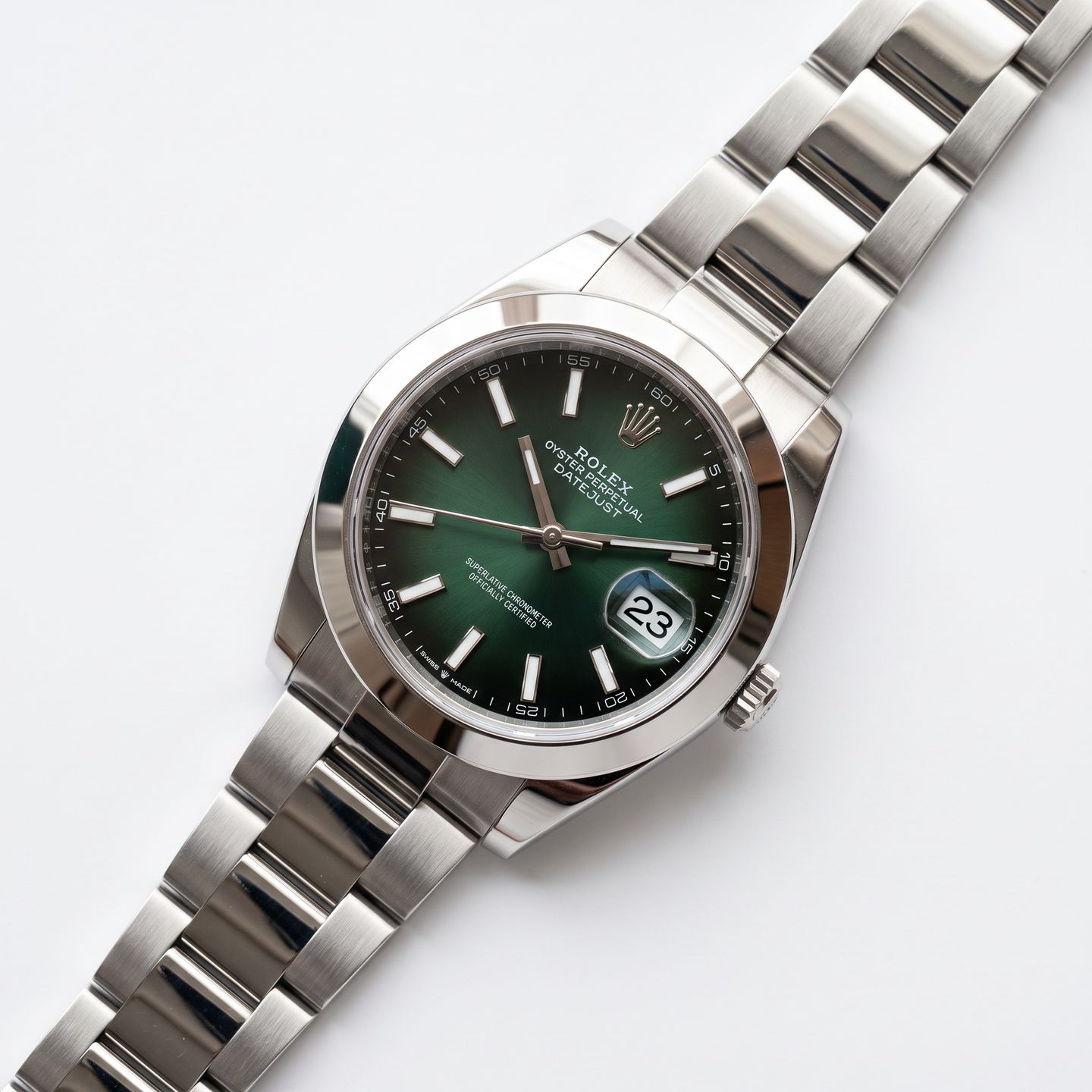Rolex Datejust 41 126300 (Unknown (random serial)) - Green dial 41 mm Steel case (3/5)