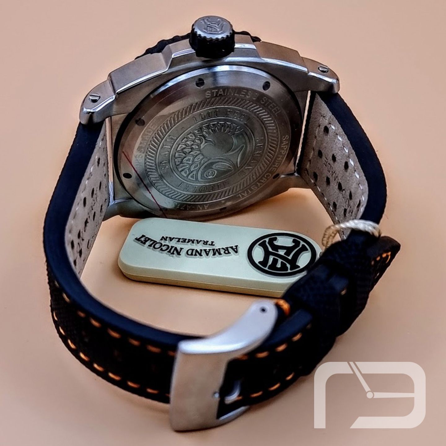 Armand Nicolet SO5 A713BGN-GR-P0668NO8 (2024) - Grijs wijzerplaat 45mm Staal (7/8)