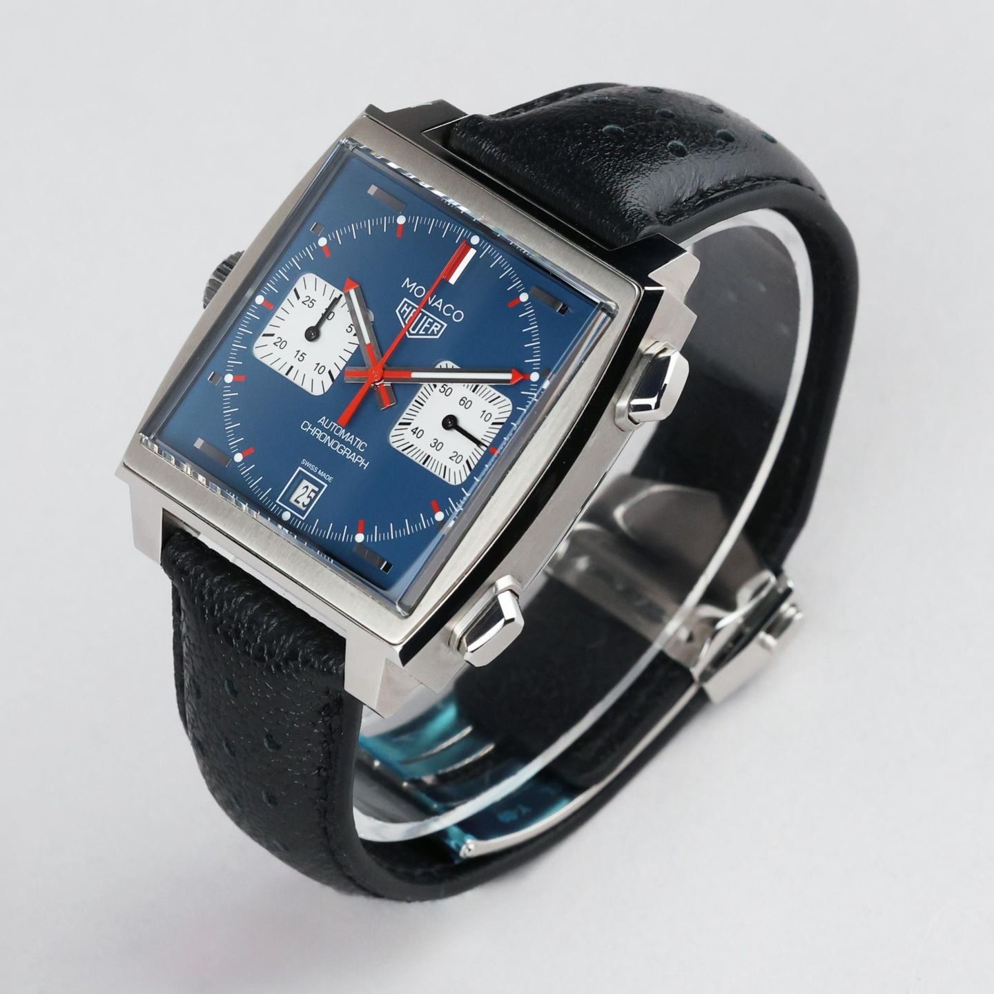 TAG Heuer Monaco Calibre 11 CAW211P (2025) - Blauw wijzerplaat 39mm Staal (4/8)