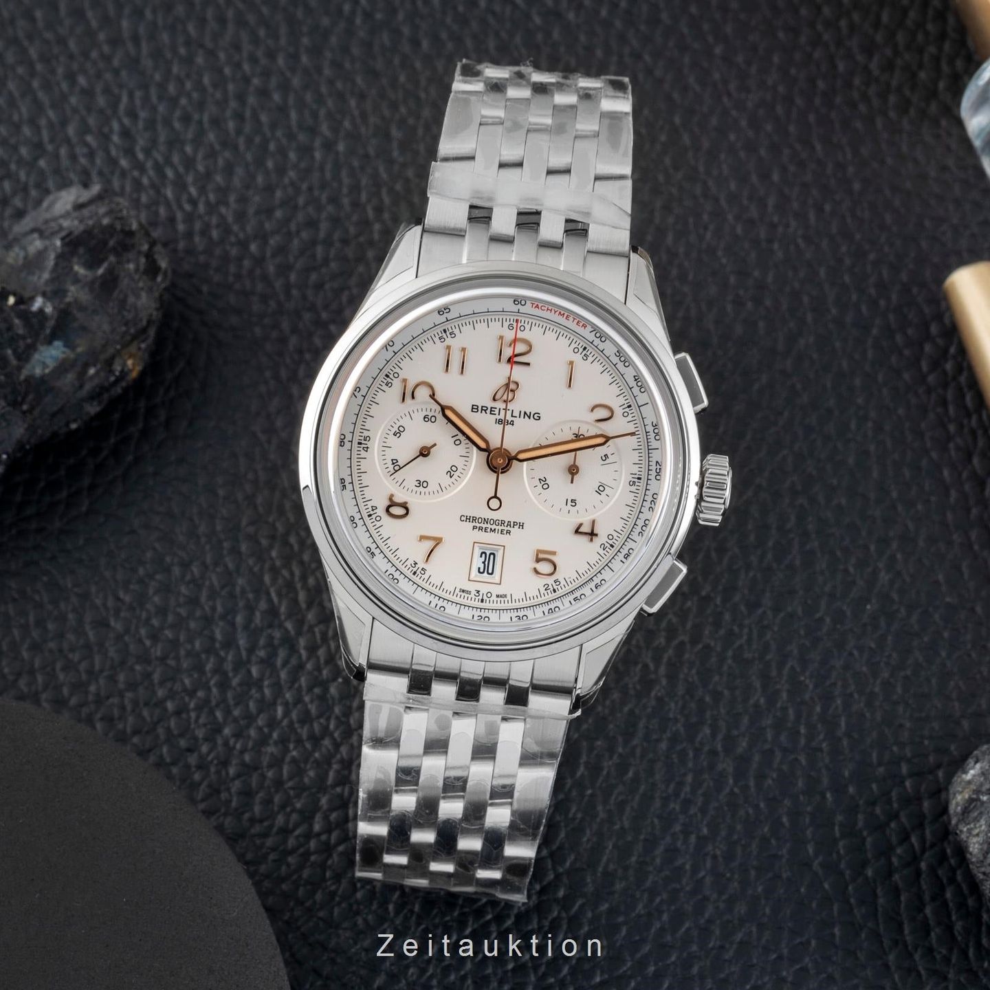 Breitling Premier AB0145211G1A1 (Onbekend (willekeurig serienummer)) - Beige wijzerplaat 42mm Staal (3/8)