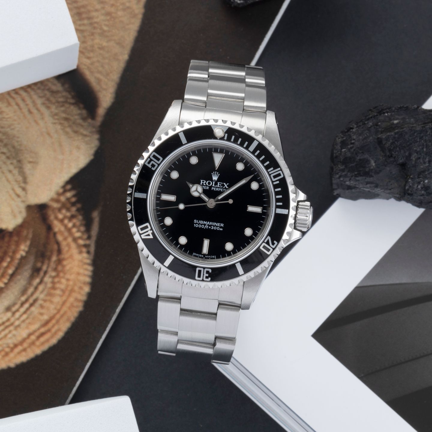 Rolex Submariner No Date 14060M (2007) - Zwart wijzerplaat 40mm Staal (1/8)