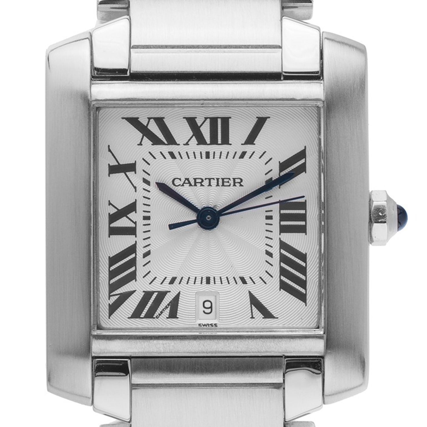 Cartier Tank Française 2302 (2000) - Silver dial 28 mm Steel case (1/8)