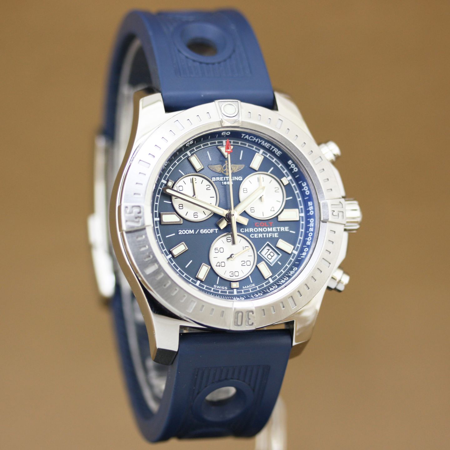 Breitling Colt Chronograph A73388 (2014) - Blue dial 44 mm Steel case (3/8)