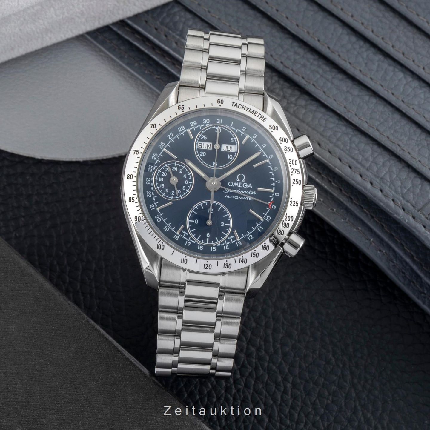 Omega Speedmaster Day Date 3521.80.00 (Onbekend (willekeurig serienummer)) - Blauw wijzerplaat 39mm Staal (3/8)