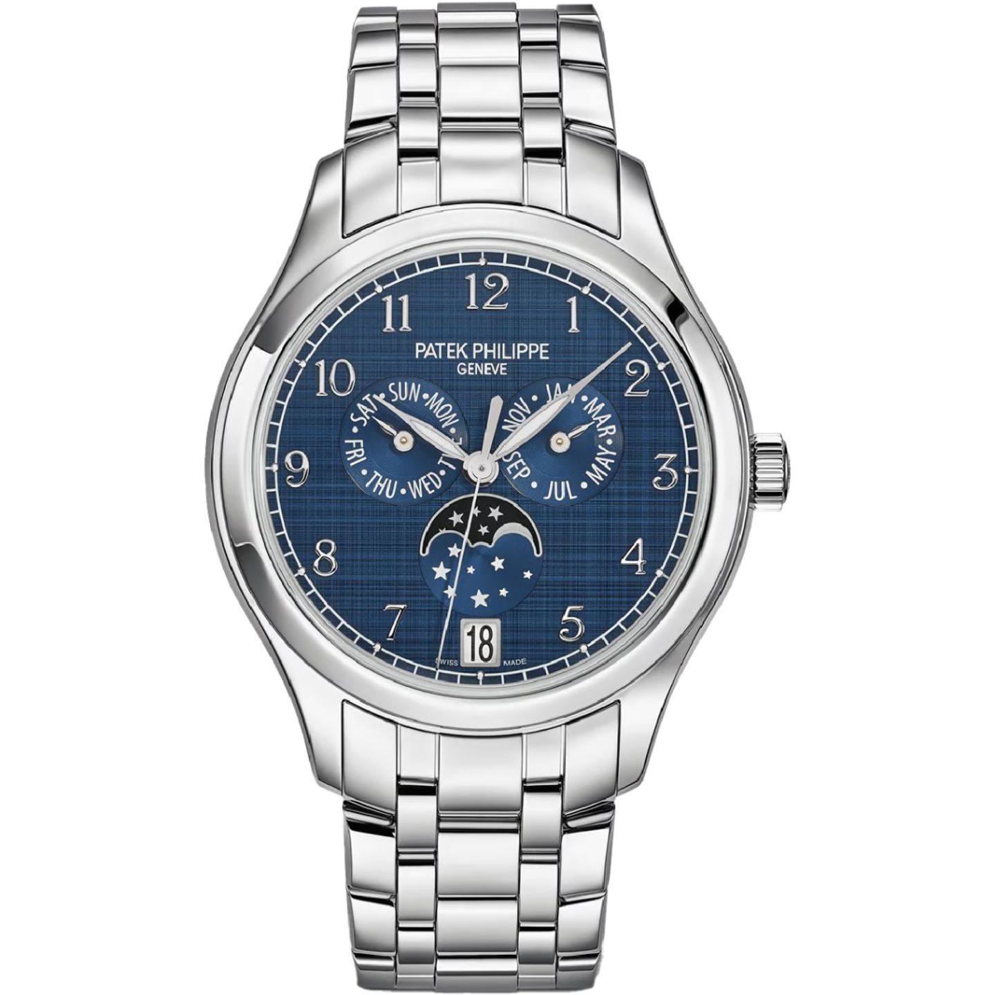 Patek Philippe Annual Calendar 4947/1A-001 (2024) - Blauw wijzerplaat 38mm Staal (1/8)