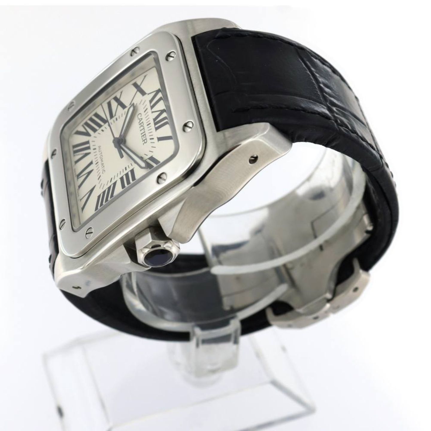 Cartier Santos 100 3774 (2017) - White dial 33 mm Steel case (2/8)