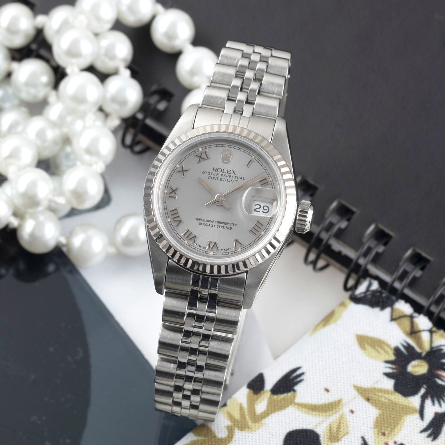 Rolex Lady-Datejust 69174 (1990) - 26mm Staal (1/8)