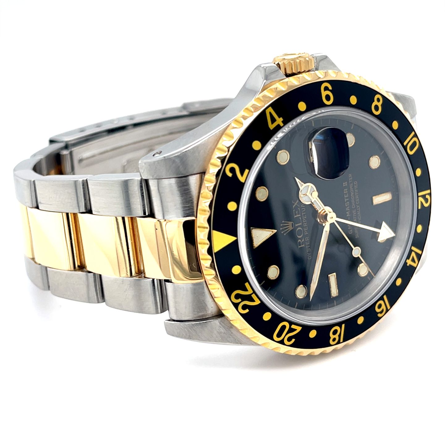 Rolex GMT-Master II 16713 (1989) - Black dial 40 mm Gold/Steel case (3/8)