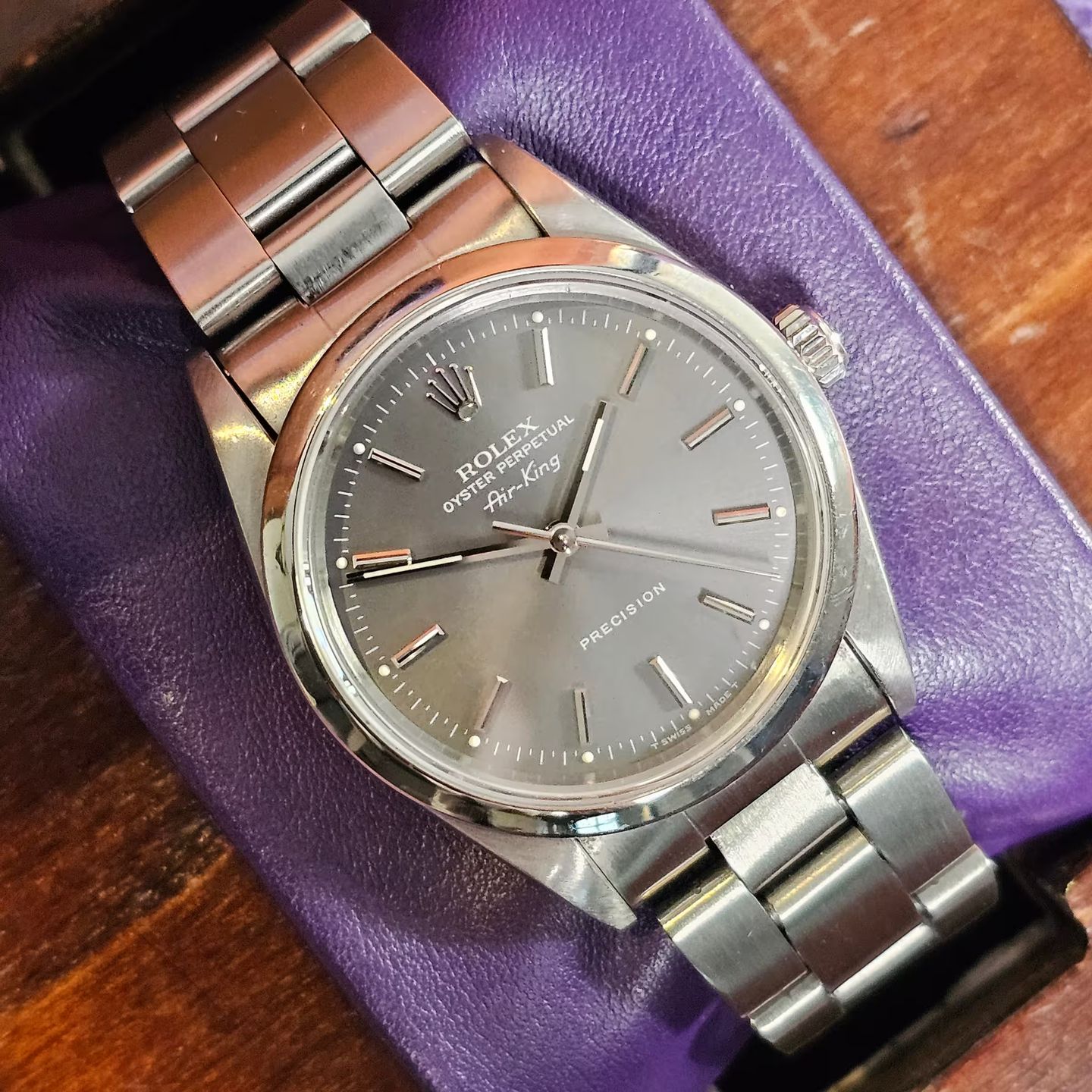 Rolex Air-King 14000 (1991) - Grey dial 34 mm Steel case (2/8)
