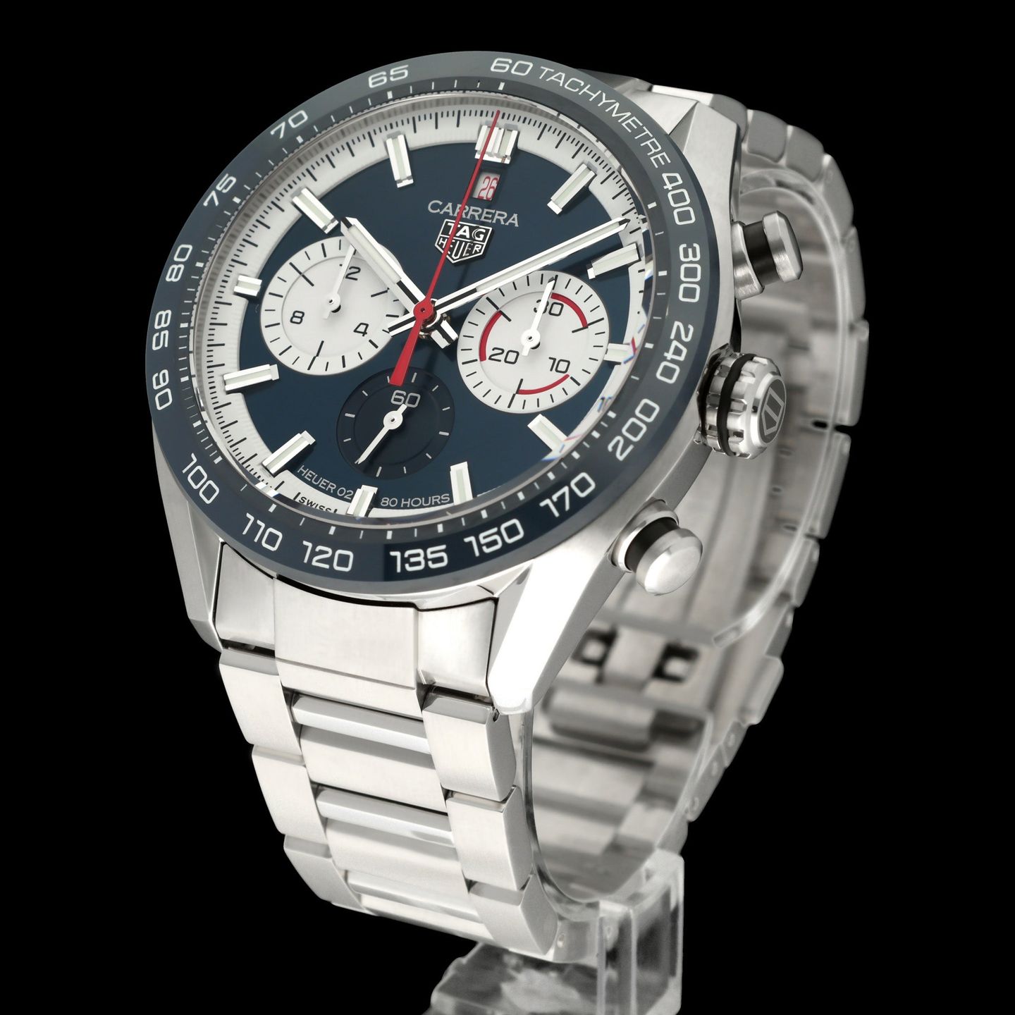 TAG Heuer Carrera Heuer-02T CBN2A1E.BA0643 (2021) - Blue dial 44 mm Steel case (2/8)