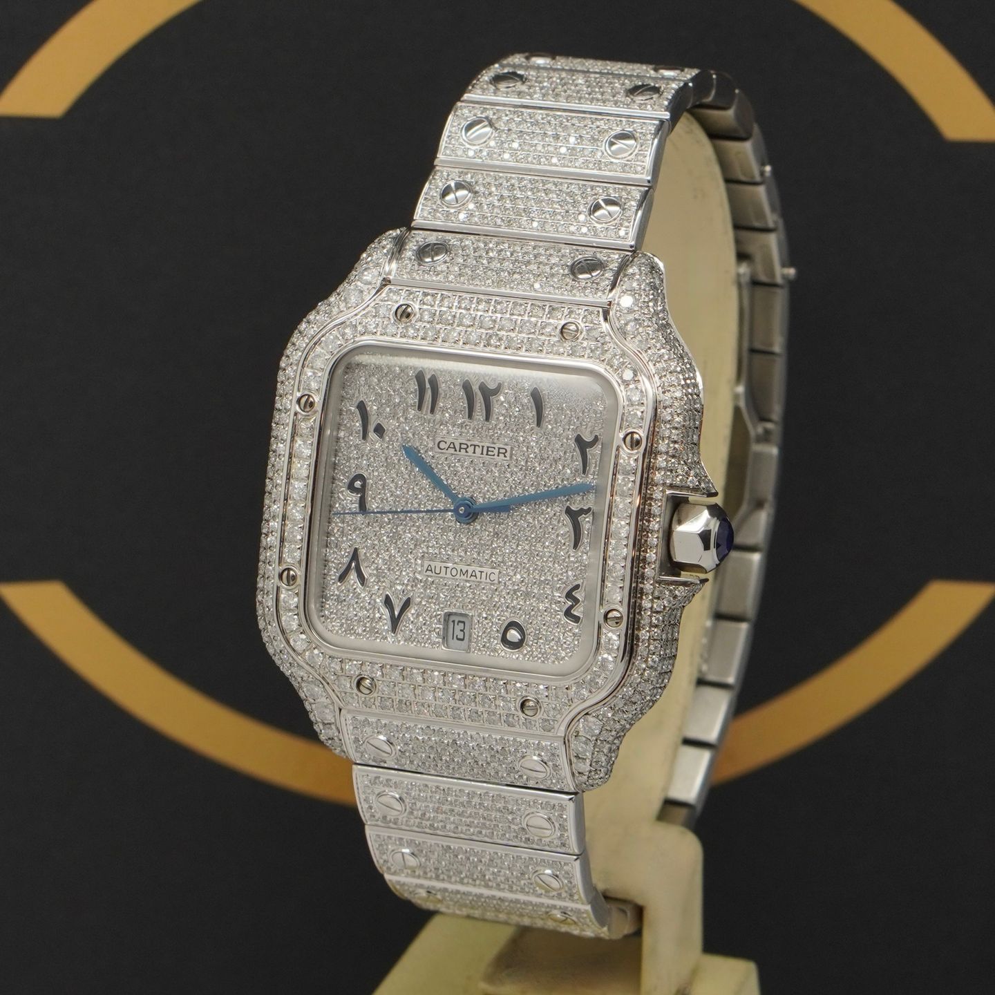 Cartier Santos WSSA0018 (2020) - Diamond dial 40 mm Steel case (2/7)