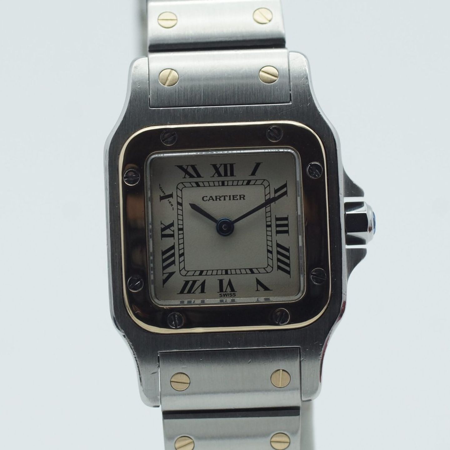 Cartier Santos Galbée 1057930 (1994) - White dial 24 mm Gold/Steel case (3/8)