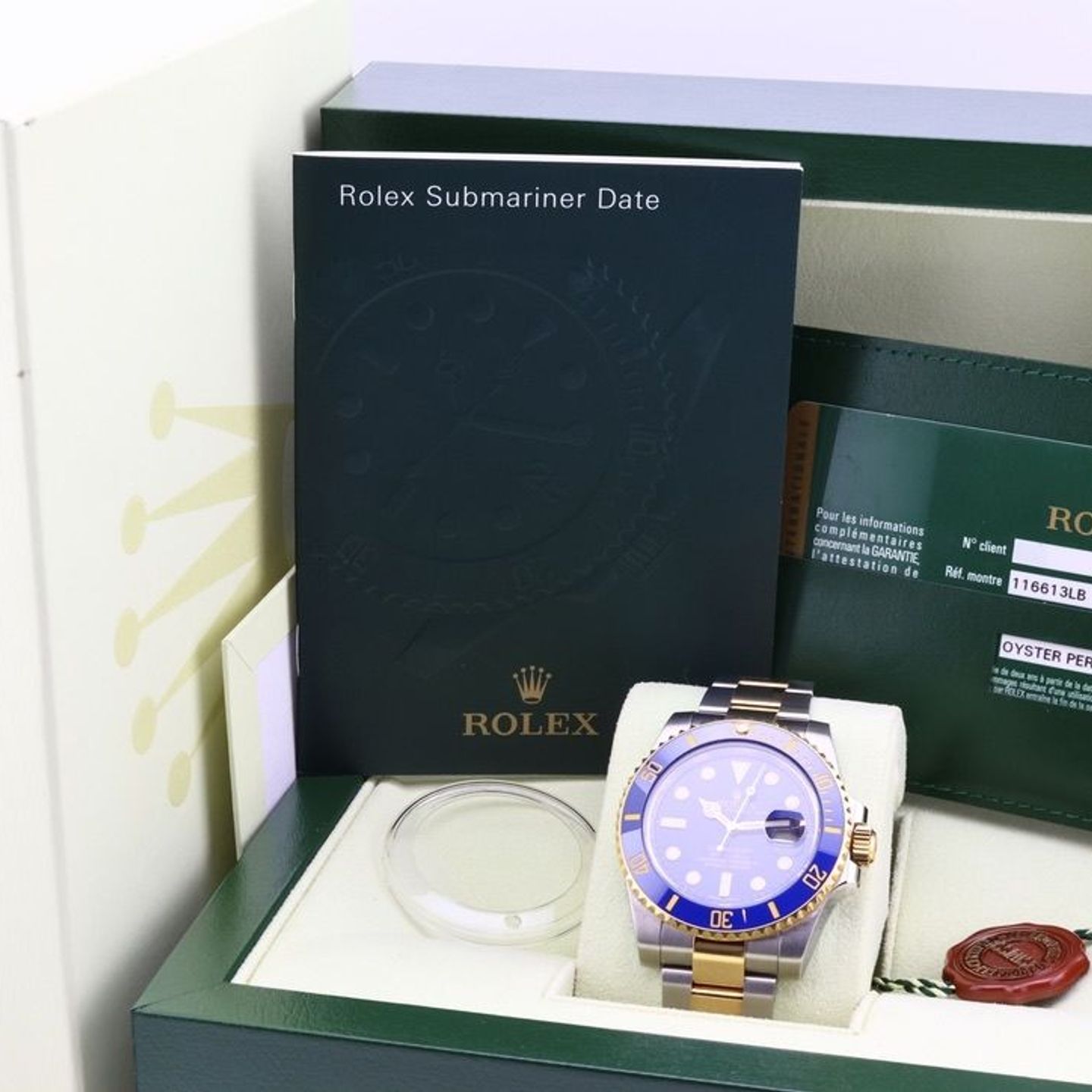 Rolex Submariner Date 116613LB (2011) - Blauw wijzerplaat 40mm Goud/Staal (3/4)