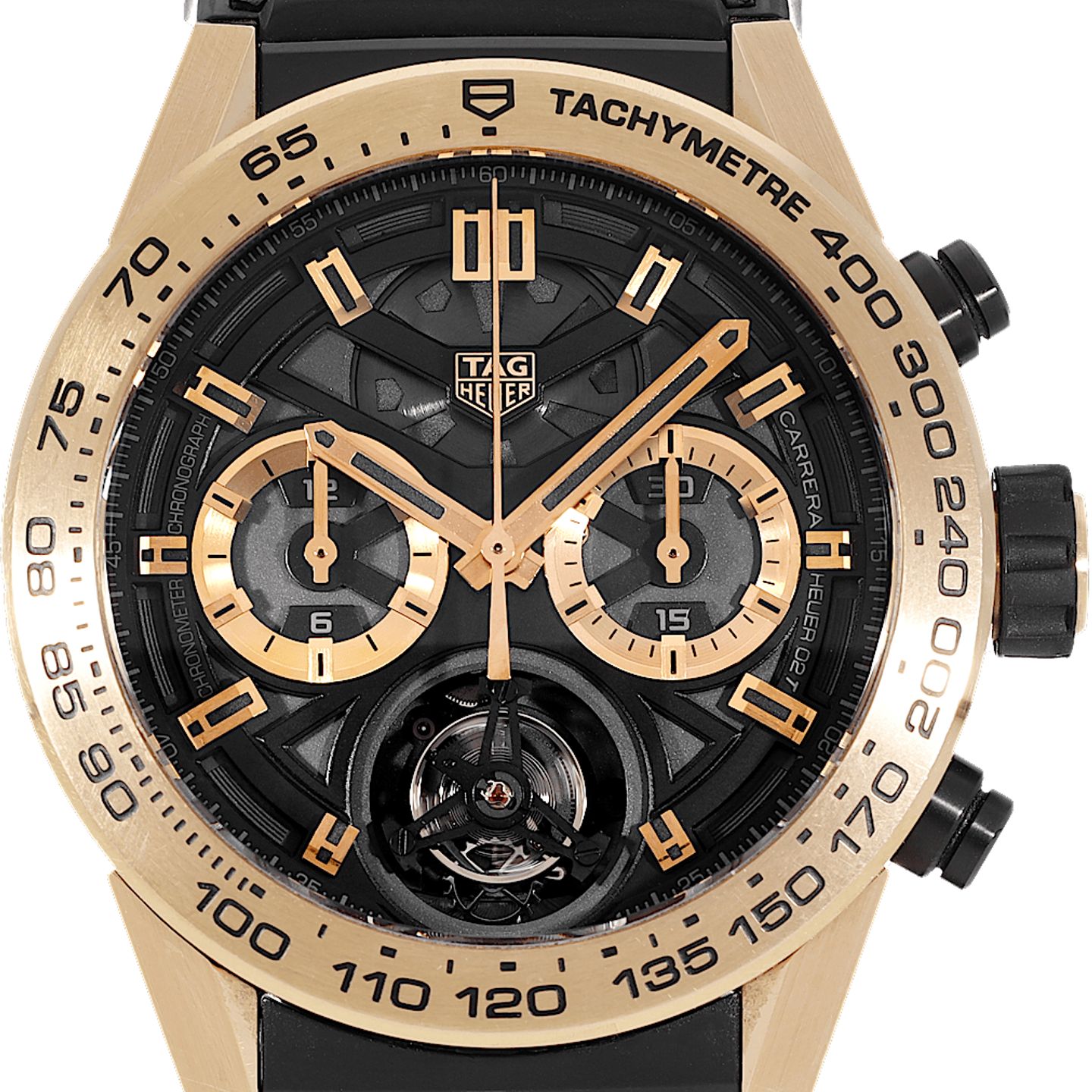 TAG Heuer Carrera Heuer-02T CAR5A5Z.FC6377 (Onbekend (willekeurig serienummer)) - Transparant wijzerplaat 45mm Titanium (1/2)