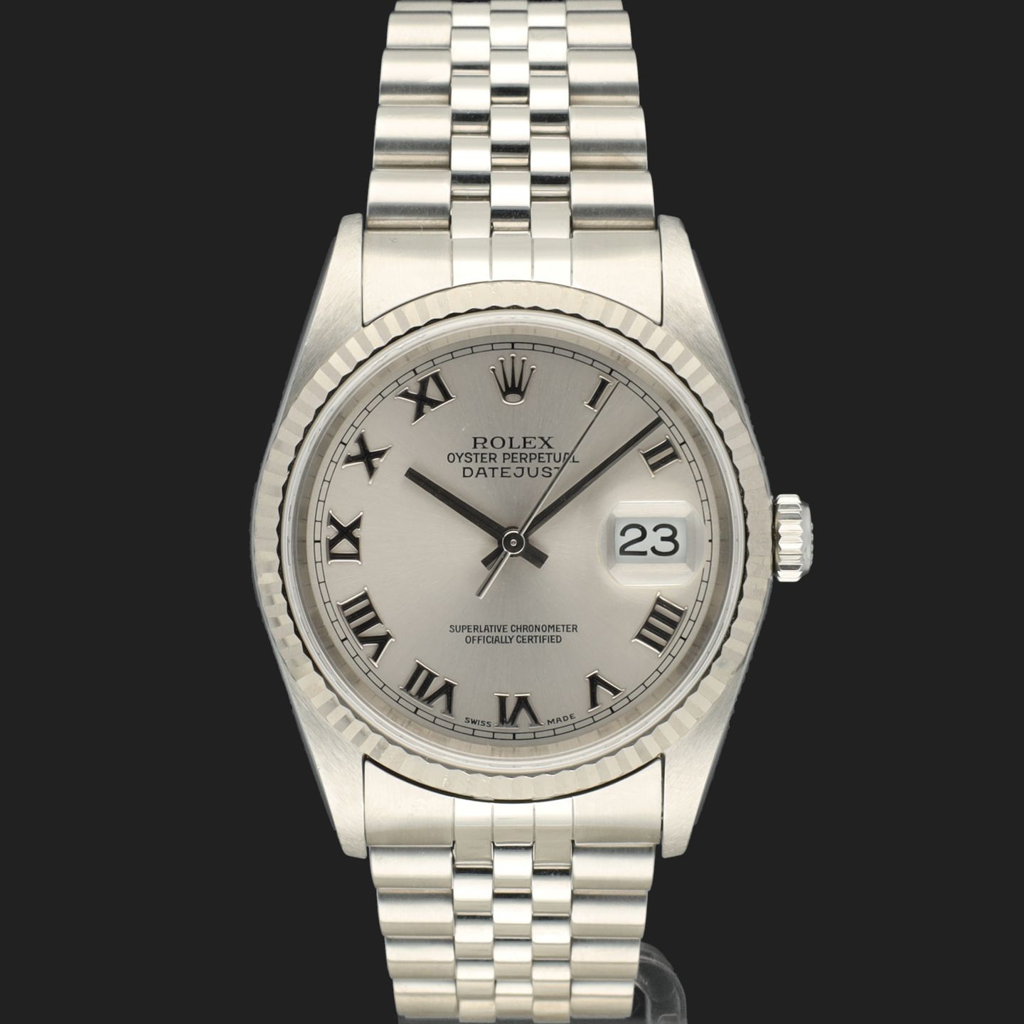 Rolex Datejust 36 16234 (2004) - Zilver wijzerplaat 36mm Staal (3/8)